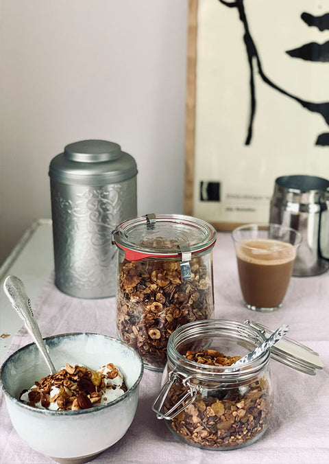 Homemade granola with extra virgin olive oil