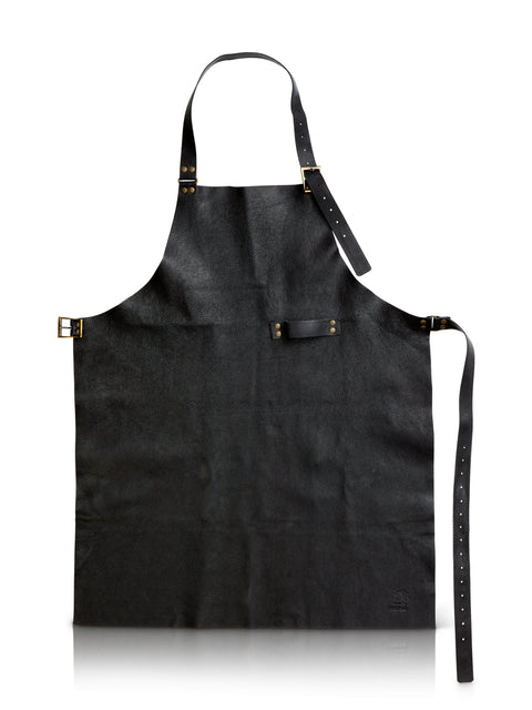 Leather apron, black