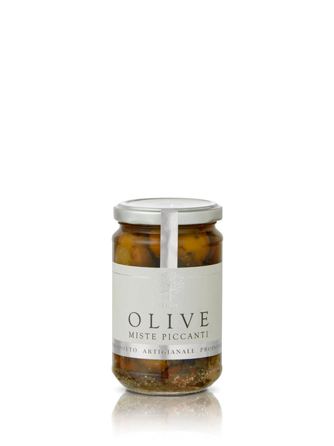 Marinated olives in spiced oil