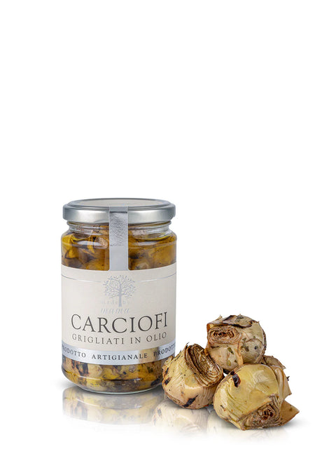 Grilled Marinated Artichokes in Olive Oil