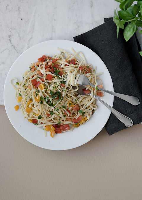 Pasta trenette with tomatoes