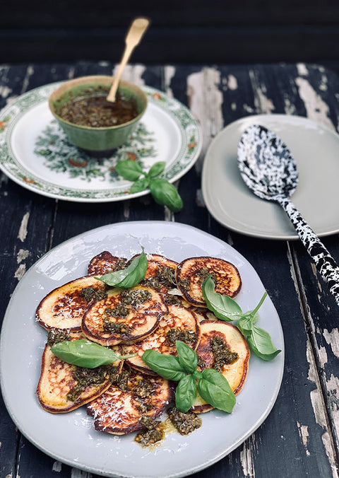 Ricotta Fritters with Pesto Dip