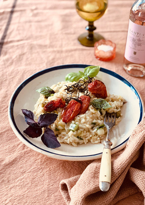 Risotto with oven-baked tomatoes