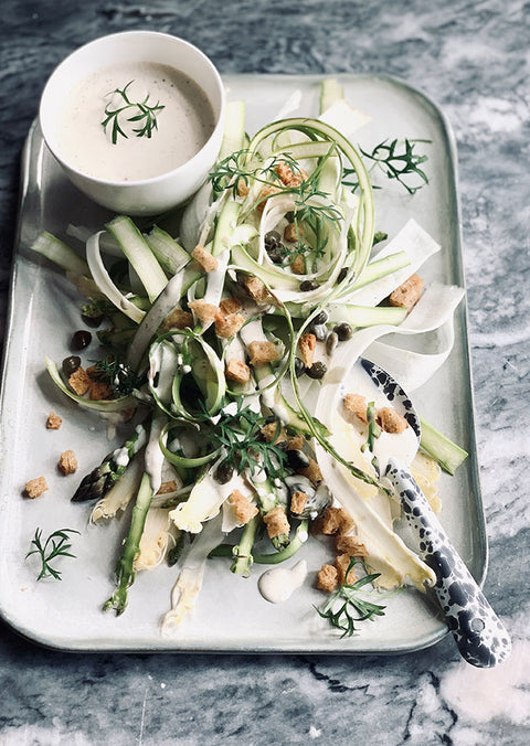 Asparagus Salad with Truffle Mayonnaise Dressing